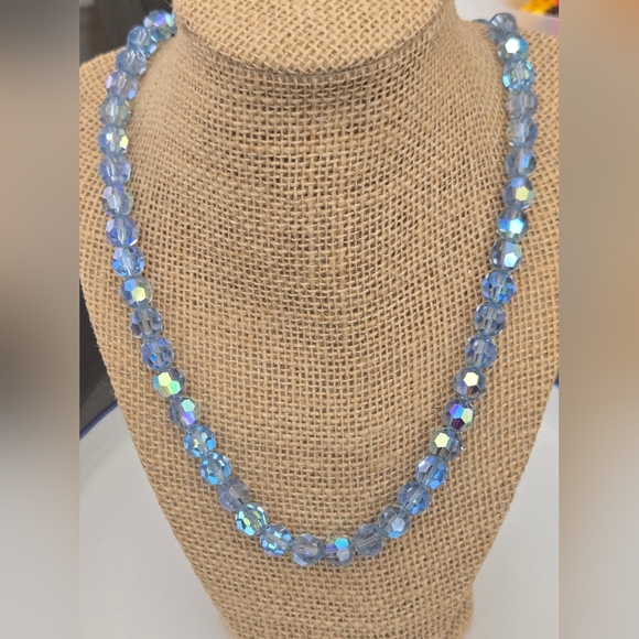 Jewelry - Vintage Vendome Periwinkle AB Aurora Borealis Faceted Beaded Necklace